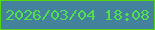 文字の大きさ：3、枠の色：51d60f、背景の色：43819d、文字の色：50df4f 無料ブログパーツのブログ時計