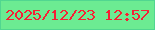 文字の大きさ：2、枠の色：51d690、背景の色：6ceb92、文字の色：f71f35 無料ブログパーツのブログ時計