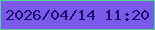 文字の大きさ：2、枠の色：51d696、背景の色：7c5ae9、文字の色：1b106f 無料ブログパーツのブログ時計