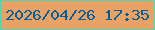 文字の大きさ：3、枠の色：51d6b2、背景の色：e9a266、文字の色：04609b 無料ブログパーツのブログ時計