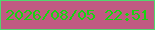 文字の大きさ：3、枠の色：51d76e、背景の色：c05a82、文字の色：16d510 無料ブログパーツのブログ時計