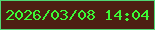 文字の大きさ：2、枠の色：51d773、背景の色：4d1f13、文字の色：3df935 無料ブログパーツのブログ時計