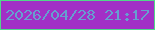文字の大きさ：4、枠の色：51d88a、背景の色：a230c6、文字の色：669fd0 無料ブログパーツのブログ時計