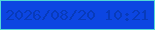 文字の大きさ：3、枠の色：51d8d7、背景の色：0c46e2、文字の色：083bba 無料ブログパーツのブログ時計