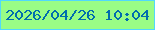 文字の大きさ：1、枠の色：51d8fc、背景の色：99fd86、文字の色：016dad 無料ブログパーツのブログ時計