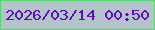 文字の大きさ：1、枠の色：51d96a、背景の色：b3c4cb、文字の色：5e0dba 無料ブログパーツのブログ時計