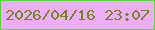 文字の大きさ：5、枠の色：51db38、背景の色：ecaef6、文字の色：79841c 無料ブログパーツのブログ時計