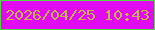 文字の大きさ：5、枠の色：51db41、背景の色：e00af3、文字の色：cbb04d 無料ブログパーツのブログ時計