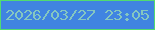 文字の大きさ：5、枠の色：51db71、背景の色：4084e1、文字の色：85c7c0 無料ブログパーツのブログ時計