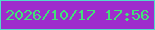 文字の大きさ：5、枠の色：51dbca、背景の色：9e2ccc、文字の色：42e278 無料ブログパーツのブログ時計