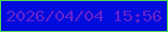 文字の大きさ：3、枠の色：51de54、背景の色：000bdd、文字の色：6422ce 無料ブログパーツのブログ時計