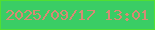 文字の大きさ：5、枠の色：51df31、背景の色：3acd65、文字の色：d78a74 無料ブログパーツのブログ時計