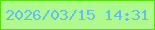 文字の大きさ：4、枠の色：51e208、背景の色：b0fa8d、文字の色：60bdfe 無料ブログパーツのブログ時計