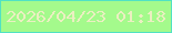 文字の大きさ：5、枠の色：51e2c3、背景の色：a4fa8c、文字の色：ebefc1 無料ブログパーツのブログ時計