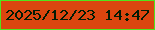 文字の大きさ：5、枠の色：51e31c、背景の色：db450f、文字の色：011b05 無料ブログパーツのブログ時計
