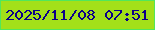 文字の大きさ：4、枠の色：51e75b、背景の色：a3e019、文字の色：0c0088 無料ブログパーツのブログ時計