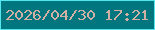 文字の大きさ：3、枠の色：51e7ee、背景の色：01767f、文字の色：d0afa5 無料ブログパーツのブログ時計