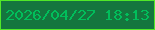 文字の大きさ：5、枠の色：51e828、背景の色：14763e、文字の色：01be5b 無料ブログパーツのブログ時計