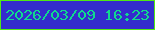 文字の大きさ：2、枠の色：51e914、背景の色：342dcd、文字の色：10da8e 無料ブログパーツのブログ時計