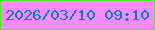 文字の大きさ：4、枠の色：51e92c、背景の色：f58df6、文字の色：0979cc 無料ブログパーツのブログ時計