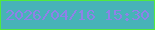文字の大きさ：4、枠の色：51e93f、背景の色：47b3b8、文字の色：8f81e8 無料ブログパーツのブログ時計