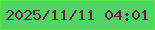 文字の大きさ：2、枠の色：51ea3b、背景の色：50d464、文字の色：6d1a4d 無料ブログパーツのブログ時計