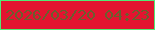 文字の大きさ：5、枠の色：51ea75、背景の色：e31430、文字の色：6b5f2e 無料ブログパーツのブログ時計
