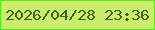 文字の大きさ：2、枠の色：51ec18、背景の色：cbed6b、文字の色：3d642e 無料ブログパーツのブログ時計