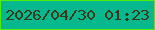文字の大きさ：5、枠の色：51ed0a、背景の色：06b88e、文字の色：363918 無料ブログパーツのブログ時計