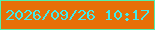 文字の大きさ：1、枠の色：51f0ad、背景の色：e76f07、文字の色：40ebec 無料ブログパーツのブログ時計