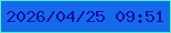 文字の大きさ：1、枠の色：51f0c2、背景の色：156aec、文字の色：1a0fa1 無料ブログパーツのブログ時計