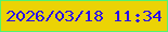 文字の大きさ：4、枠の色：51f371、背景の色：ebd305、文字の色：290eea 無料ブログパーツのブログ時計