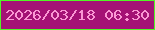 文字の大きさ：2、枠の色：51f525、背景の色：a41275、文字の色：fa97d4 無料ブログパーツのブログ時計