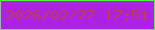 文字の大きさ：2、枠の色：51f645、背景の色：ac21e4、文字の色：bc3e50 無料ブログパーツのブログ時計