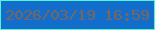 文字の大きさ：1、枠の色：51f7d2、背景の色：136dca、文字の色：7b665d 無料ブログパーツのブログ時計