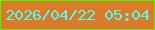 文字の大きさ：4、枠の色：51f805、背景の色：db7b2a、文字の色：4cffee 無料ブログパーツのブログ時計