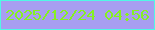 文字の大きさ：5、枠の色：51f8e5、背景の色：a89ef1、文字の色：86f121 無料ブログパーツのブログ時計