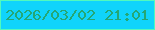 文字の大きさ：5、枠の色：51f9be、背景の色：10d4fb、文字の色：24a775 無料ブログパーツのブログ時計