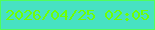 文字の大きさ：3、枠の色：51fd5b、背景の色：47e2c2、文字の色：6fff05 無料ブログパーツのブログ時計