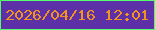 文字の大きさ：3、枠の色：51fd68、背景の色：5d30a8、文字の色：f29320 無料ブログパーツのブログ時計