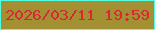 文字の大きさ：5、枠の色：51fde3、背景の色：a39033、文字の色：d62835 無料ブログパーツのブログ時計