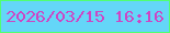 文字の大きさ：2、枠の色：51fe72、背景の色：64d6f8、文字の色：cd45c4 無料ブログパーツのブログ時計