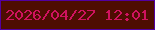 文字の大きさ：2、枠の色：5200a1、背景の色：4e0d02、文字の色：cf135f 無料ブログパーツのブログ時計