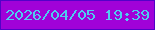 文字の大きさ：1、枠の色：5202c8、背景の色：a002d8、文字の色：4fccf0 無料ブログパーツのブログ時計