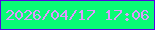 文字の大きさ：2、枠の色：5204e3、背景の色：09fb75、文字の色：de98fe 無料ブログパーツのブログ時計