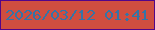 文字の大きさ：4、枠の色：520589、背景の色：cf4e40、文字の色：3474a7 無料ブログパーツのブログ時計
