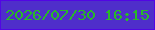 文字の大きさ：1、枠の色：5205e4、背景の色：4f2eca、文字の色：28b928 無料ブログパーツのブログ時計