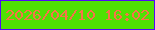 文字の大きさ：5、枠の色：5209f7、背景の色：4fe103、文字の色：f67348 無料ブログパーツのブログ時計