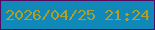 文字の大きさ：3、枠の色：520b61、背景の色：1089b9、文字の色：af9e2c 無料ブログパーツのブログ時計