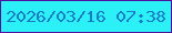 文字の大きさ：4、枠の色：520e9f、背景の色：2bf1f6、文字の色：197cc8 無料ブログパーツのブログ時計